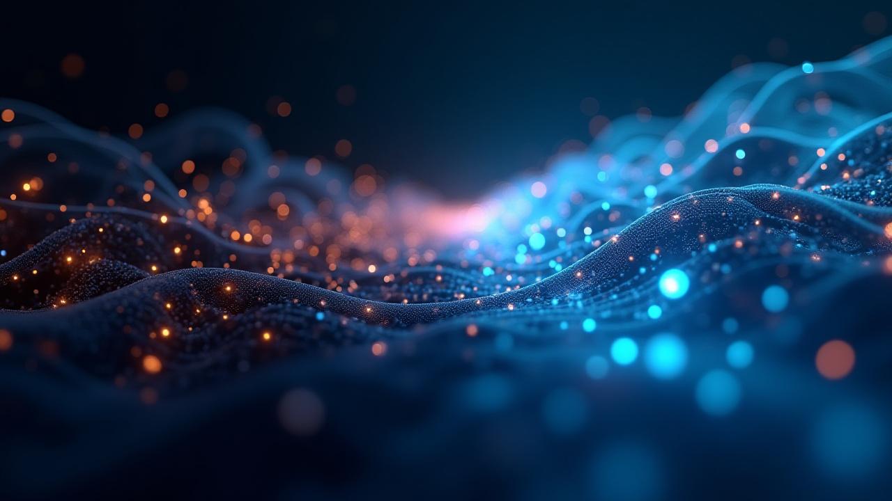 Animazione di un data flow scorre nel quadrante del sistema di dati, creando una visualizzazione chiara e organizzata del nuovo flusso.