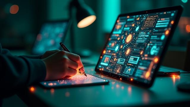 Illustrazione di un workflow di design potenziato da AI